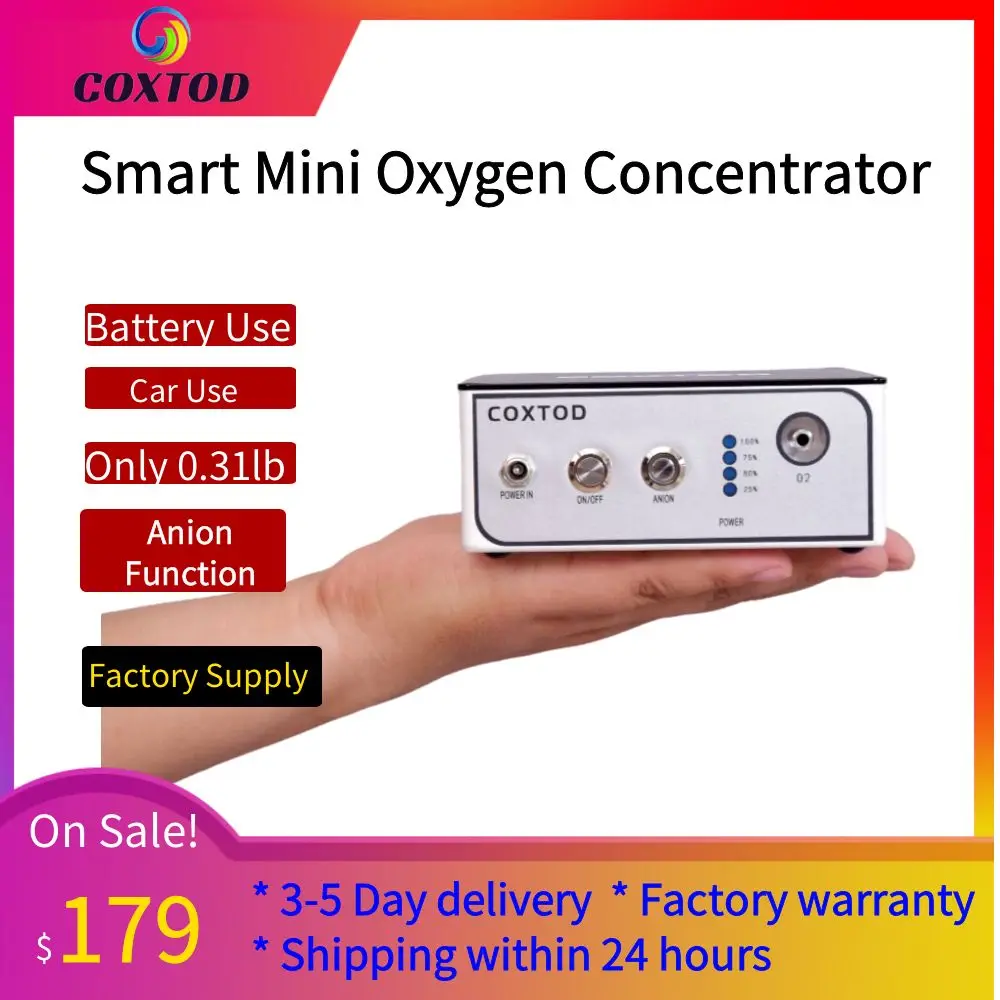 Mini Oxygen Inhaler 24hours Continuous O2 Machine Inbuilt 8 Hours Battery Oxygen Concentrator Household Oxygenerator Car Charger