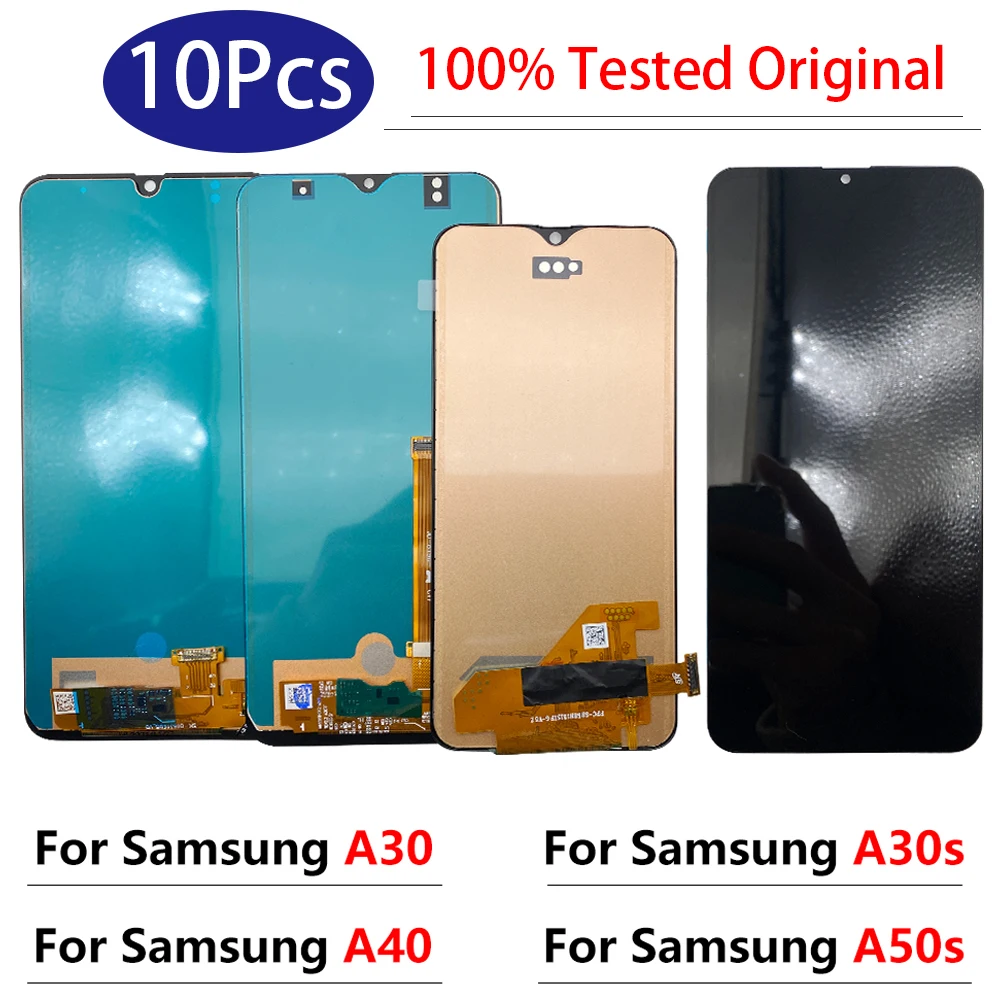 

10Pcs，100% Tested Original For Samsung Galaxy A20 A30 A30S A40 A50S display LCD touch screen digitizer Assembly replacement