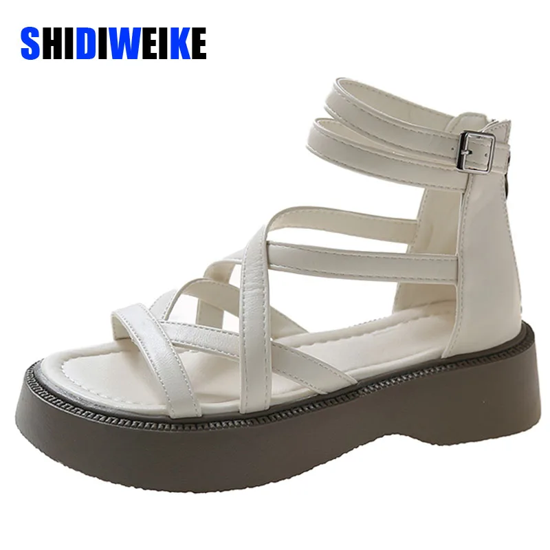 

SDWK/летние римские сандалии на плоской подошве 4 см; Женская обувь на платформе; Модная Повседневная Удобная прогулочная женская обувь; Модные женские босоножки; Mujer