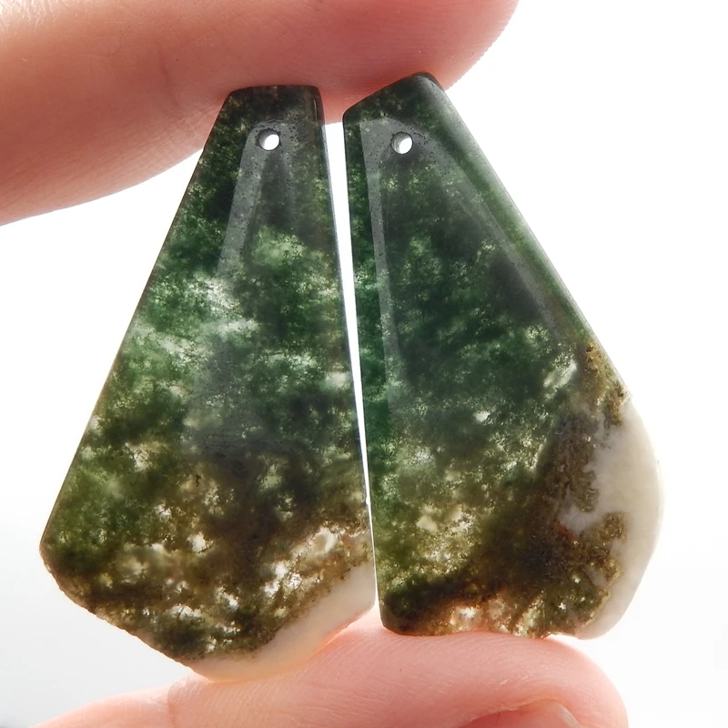 

Модные женские серьги с бусинами из Моха и агата 38x20x4 мм г