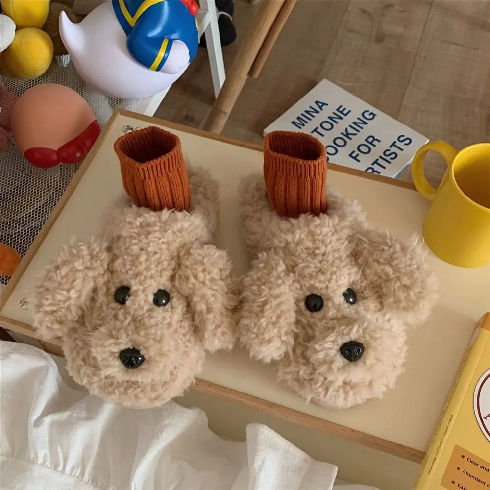 Сандалии мягкие игрушечные тапки в виде пуделя симпатичные зимние плюшевые