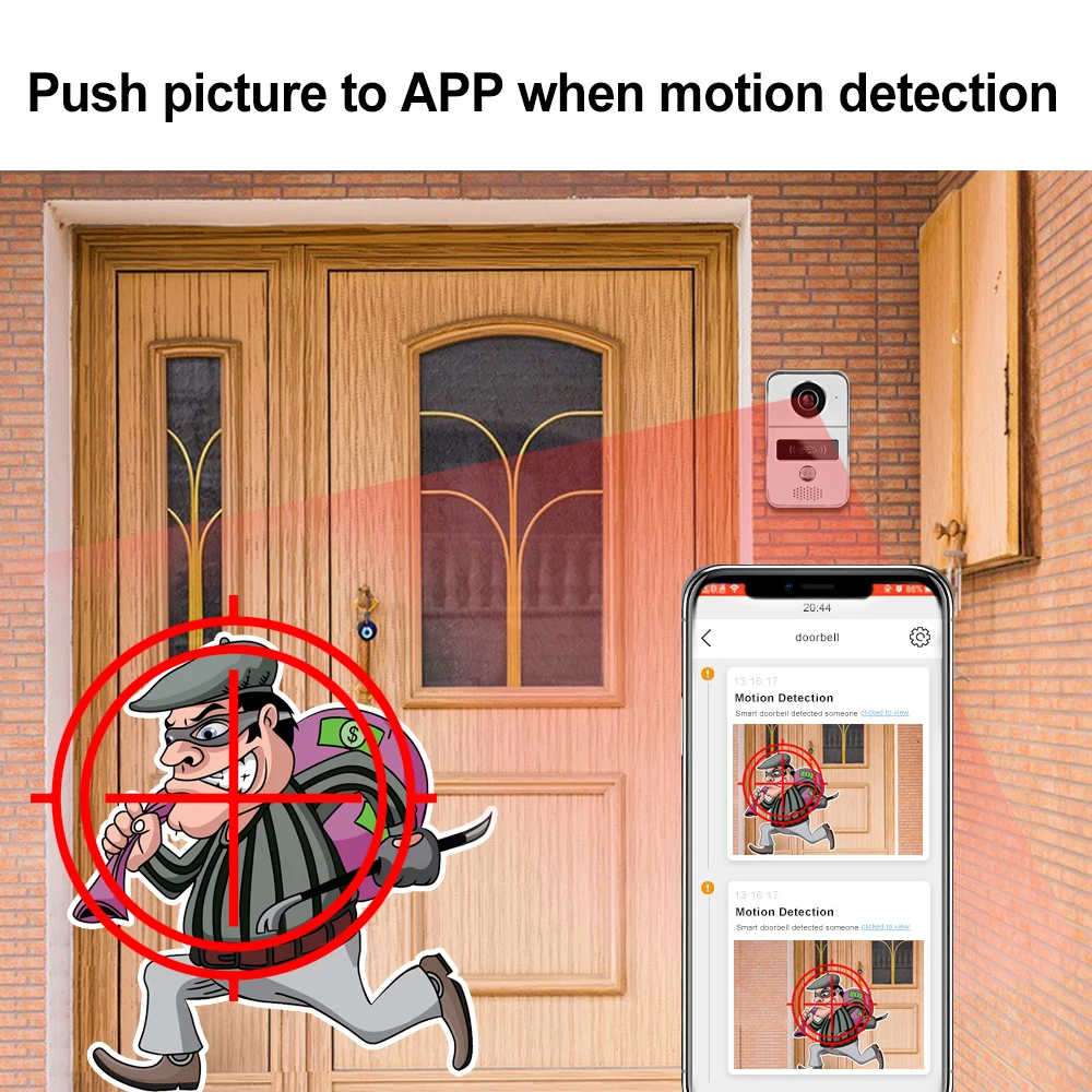 Smart Doorbell Wifi IP HD Wireless Home Video Doorbell Phone Intercom Night Vision Support Tuya App Security Protection enlarge