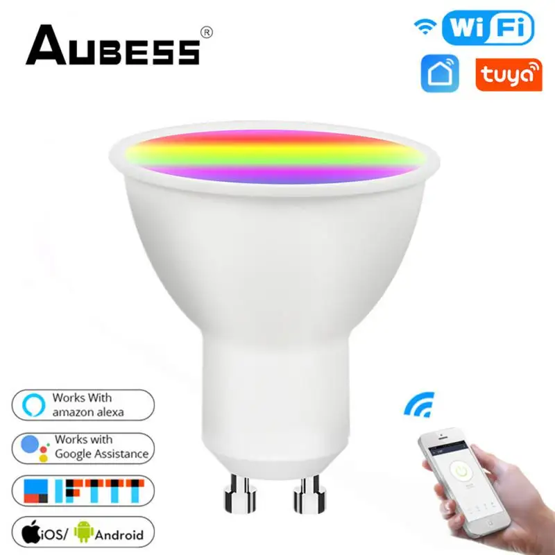 

Tuya Wifi GU10 7W/9W RGBCW Smart LED Lamp Spotlight Light Bulb Works With Smart Life App Alexa Home Assistant Smartthings