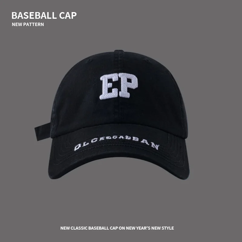 Korean Style Adult Casual Baseball Cap with Sunscreen Function Stylish Four Seasons Versatility and Letter Embroidery