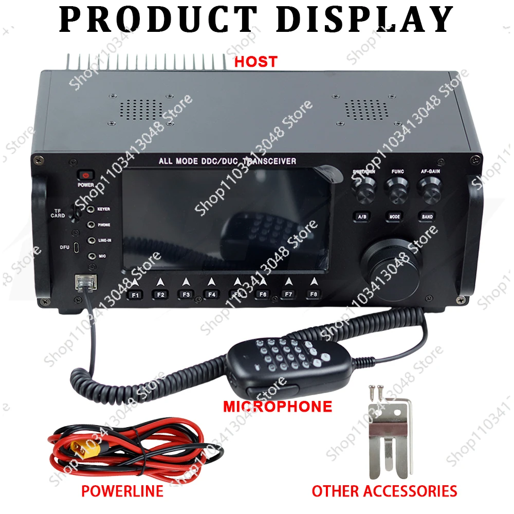 Фото Радиоприемопередатчик RS-998 100W HF+UV с 7-дюймовым сенсорным экраном, всережимный DDC/DUC трансивер, коротковолновая мобильная радиостанция, SDR трансивер №2