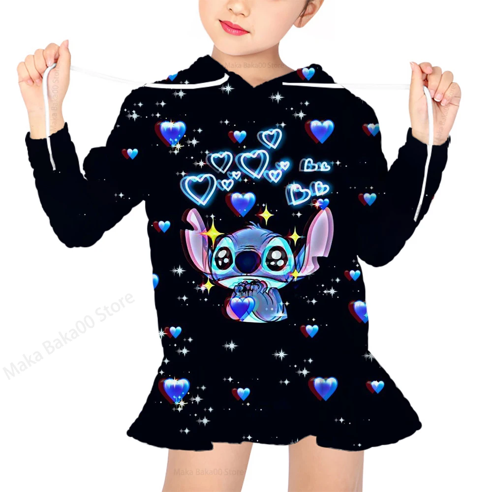 

Новинка 2022, детская одежда, осень и зима, платье-свитер с принтом в стиле Диснея, повседневный милый свитер для девочек с мультяшным принтом