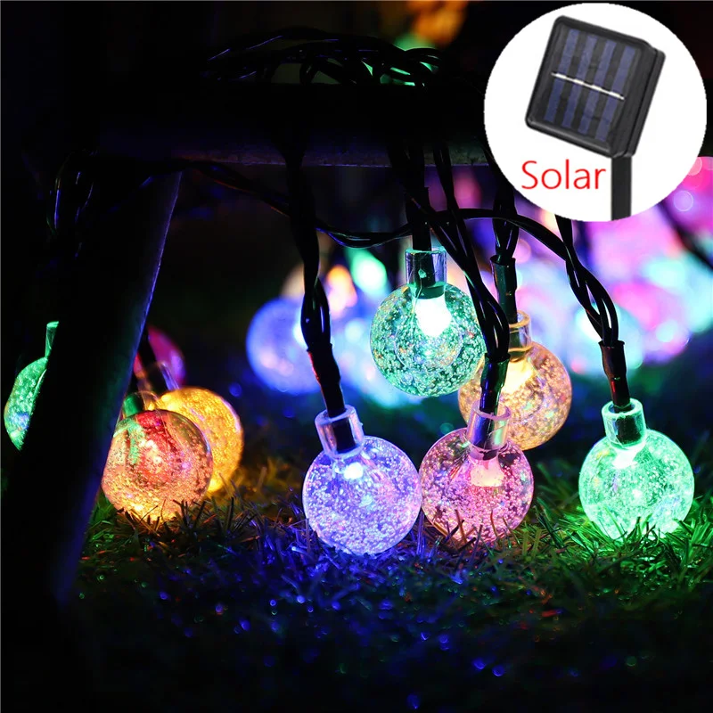 Solar LED Bubble lights Holiday String Light Waterproof Fairy Garden Decor Outdoor Led Street Garland 2023 Christmas Decoration