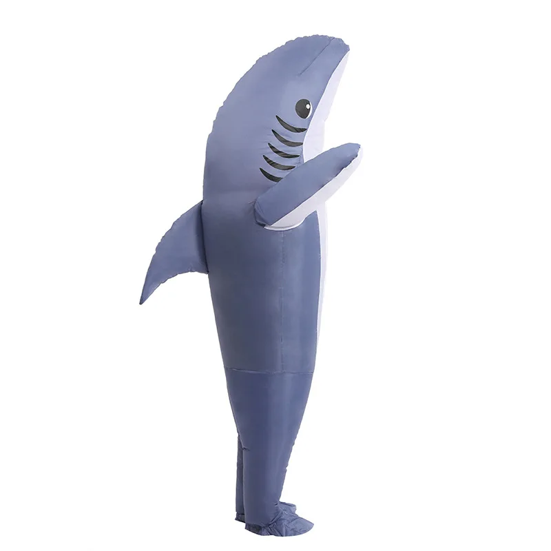 Inflatable Shark Suit Party Prop Adults Blow Up Adult Shark Fancy Dress Costume Inflatable Toys Carry Ride On Animal Outfit images - 6