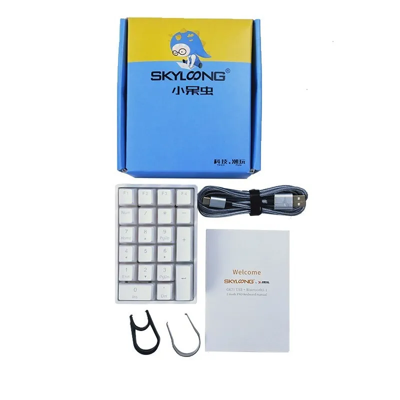 Skyloong SK21 GK21 Mini Mechanical Keyboard 21 Key Portable Numeric Numpad USB Bluetooth Wireless RGB Backlight Gaming Accessory images - 6
