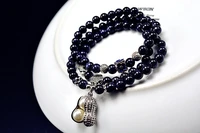 new natural blue sand stone beaded bracelets with peanut accessories fashion jewelry for woman gift drop shipping