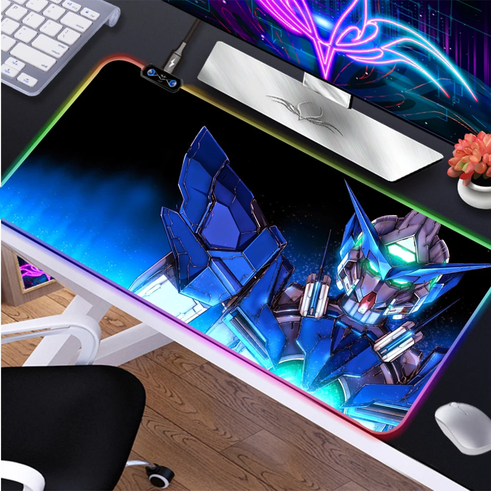 

Pc Gamer Mause Pad Gundam Desk Accessories Mat Mousepad Anime RGB Mouse Backlit Keyboard Gaming Large Xxl Mats Extended Cabinet