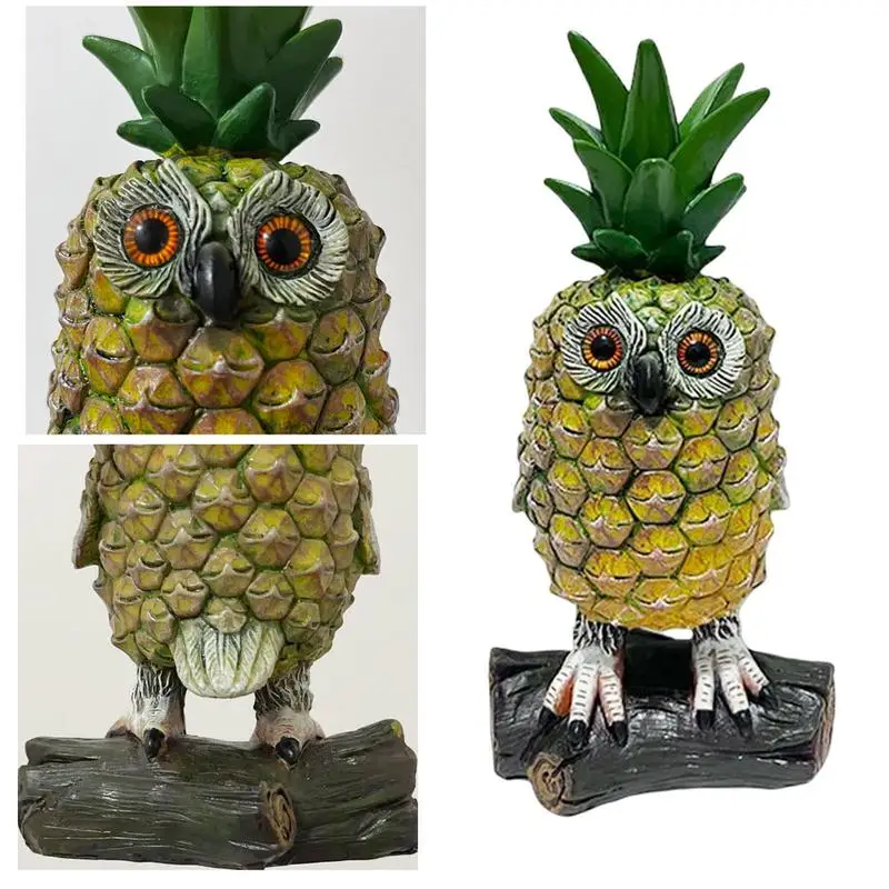 

Creative New Pineapple Owl Small Ornaments Animal Home Desktop Decoration Resin Crafts Gift Statue Sculpture Simple Style Decor