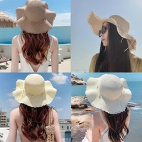 women straw hats summer korean version of the fisherman seaside travel shade wild cap travel leisure hat beach s8c2