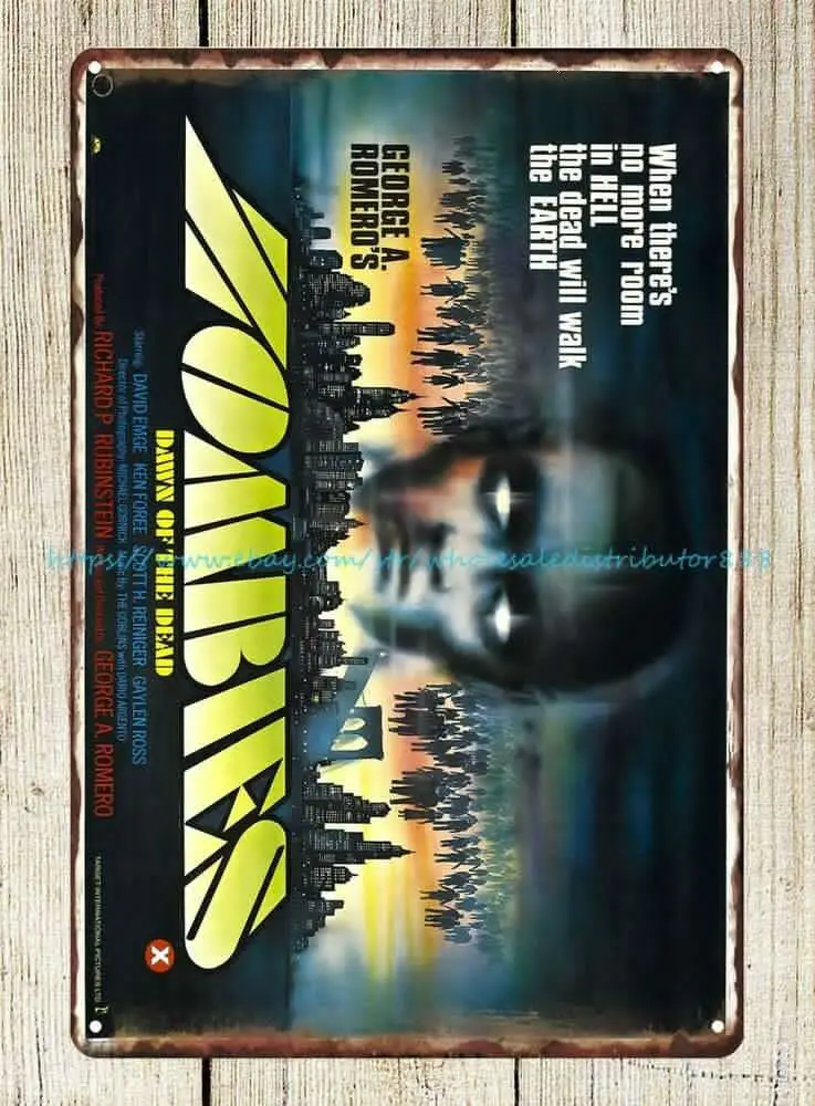 Рассвет Мертвых Зомби 1978 ужасный фантастический Триллер фильм плакат 2