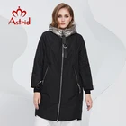Astrid 2022, весенние пальто, женские парки, большие размеры, длинная теплая одежда на молнии с капюшоном и карманами, Женская куртка, верхняя одежда AM-9349
