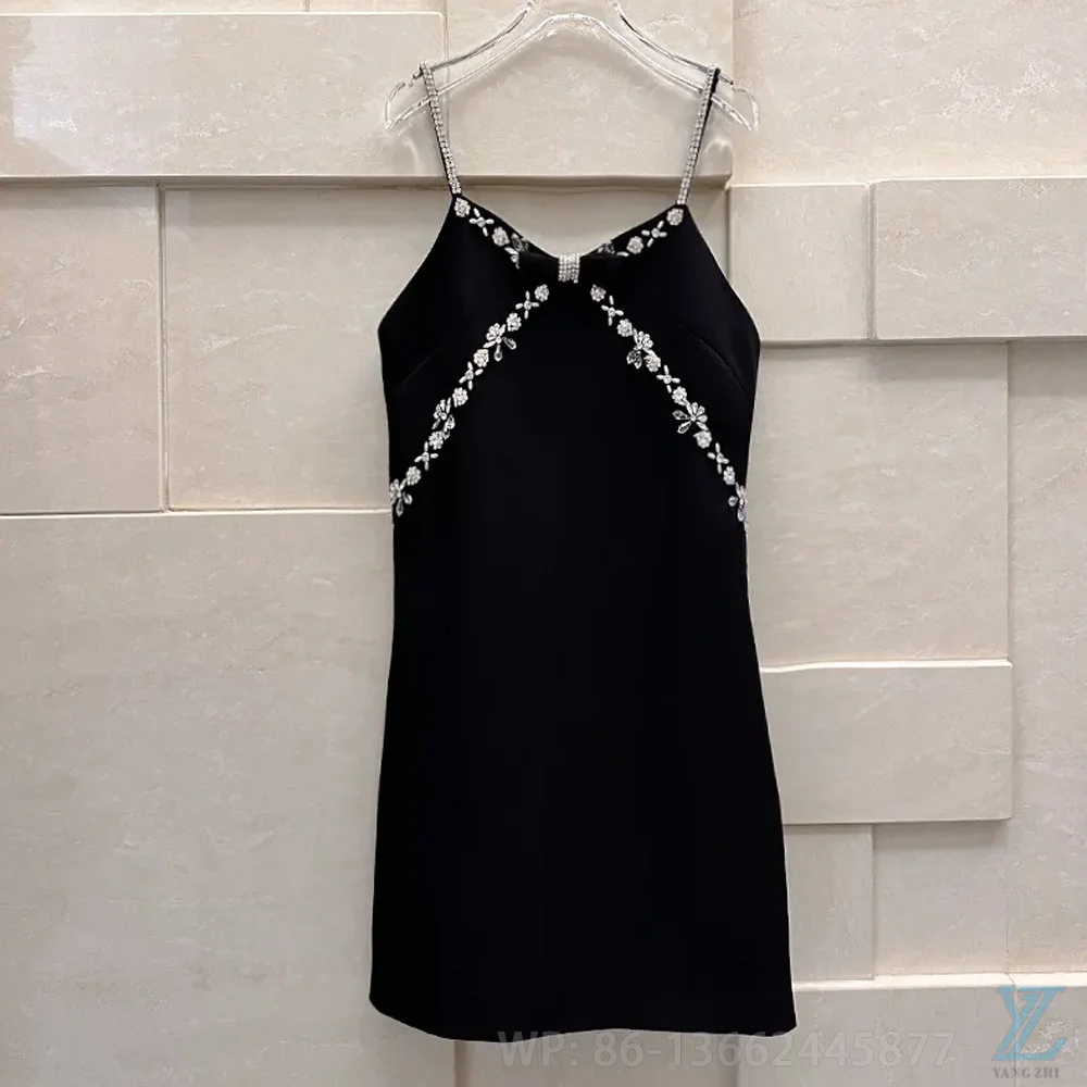 

2024 Spring/Summer New Water Diamond Bead Embroidery Bow Dress