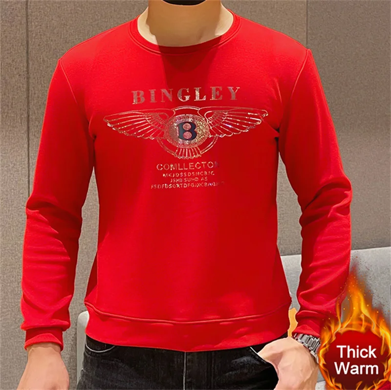 

Футболка мужская с длинным рукавом, модная тенниска в европейском стиле, с надписью и блестками, лазерный Рисунок, удобная индивидуализиров...