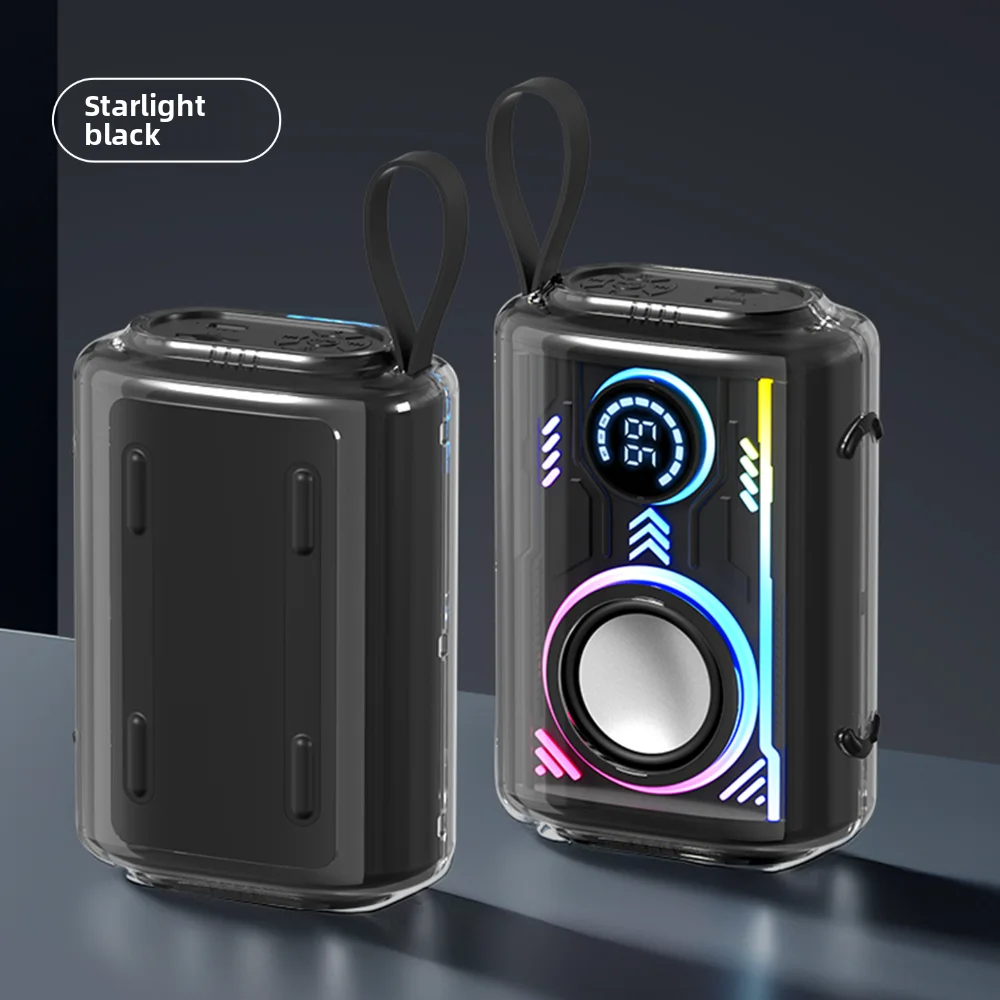 Фото Прозрачный игровой Bluetooth-динамик Mecha VYOPBC с RGB-подсветкой и ритмической подсветкой, миниатюрный настольный аудиоаппарат. №2