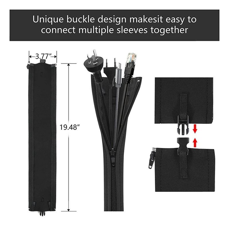 Органайзер для прокладки шнура 126 шт. 4 кабельных рукава 10 самоклеящихся зажимов