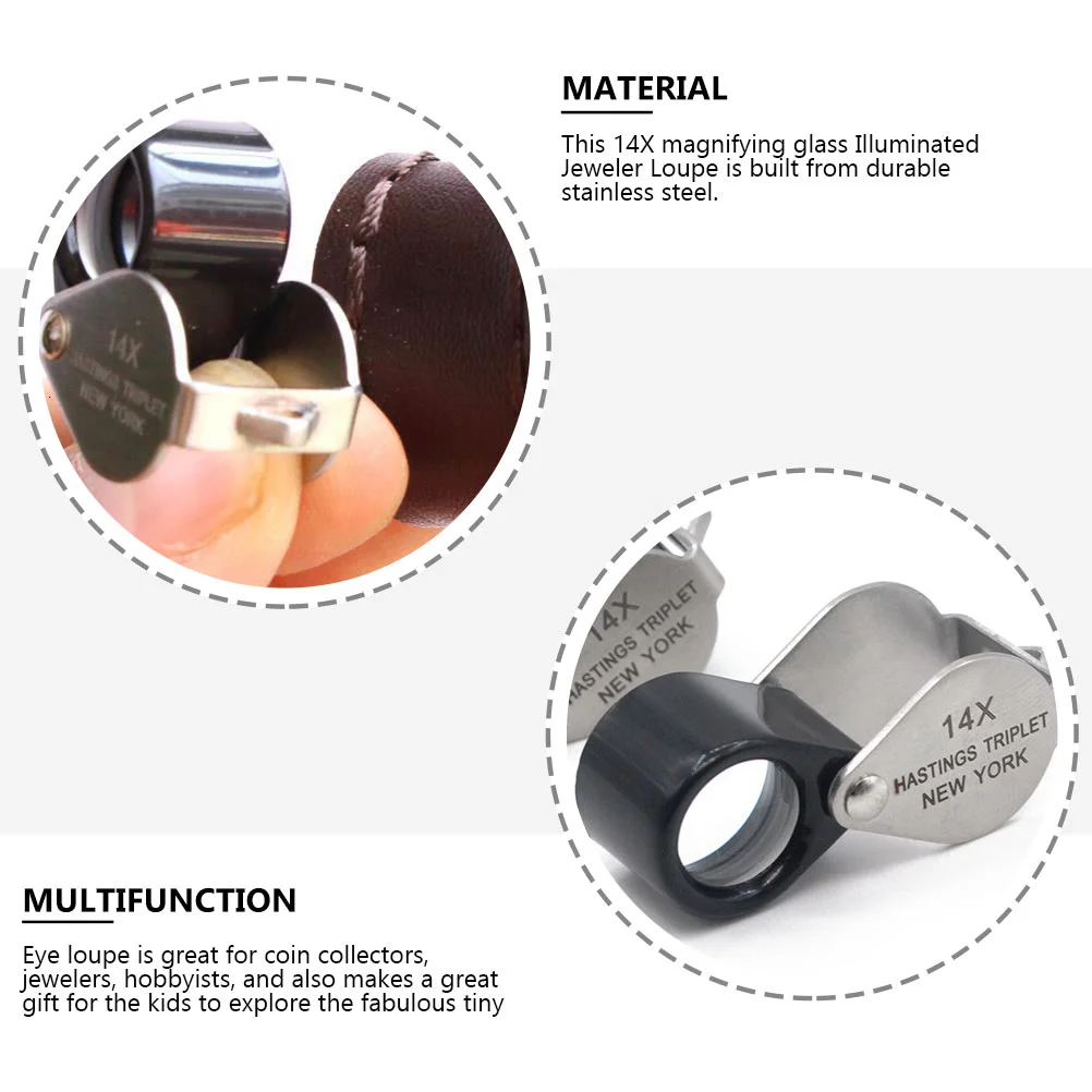 14-кратная увеличительное стекло линза ручная ювелирная лупа для наук оптические