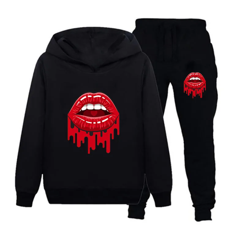 

2022 Spring and Autumn New Girl Clothes Suit Boys Sweatshirt Casual Fashion Printed Children's Hoodie Kids 2-piece Set