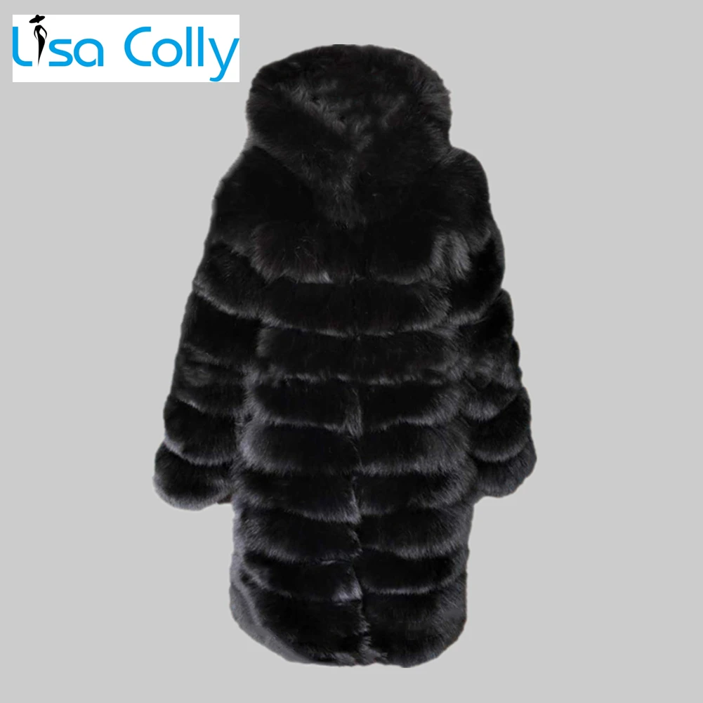 Women Winter Mink Coats Long Sleeve Faux Fur Coat Jacket With Hooded Thick Warm Fur Coat Jacket Outerwear Fake Fur Jacket