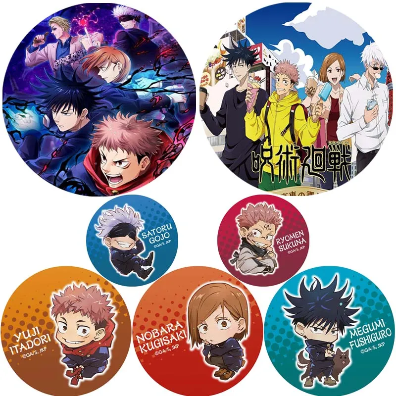 

Cute Anime Style Jujutsu Kaisen Brooch Gojo Satoru Cosplay Comic Button Pins Clothes Backpacks Cartoon Badge Jewelry Accessories