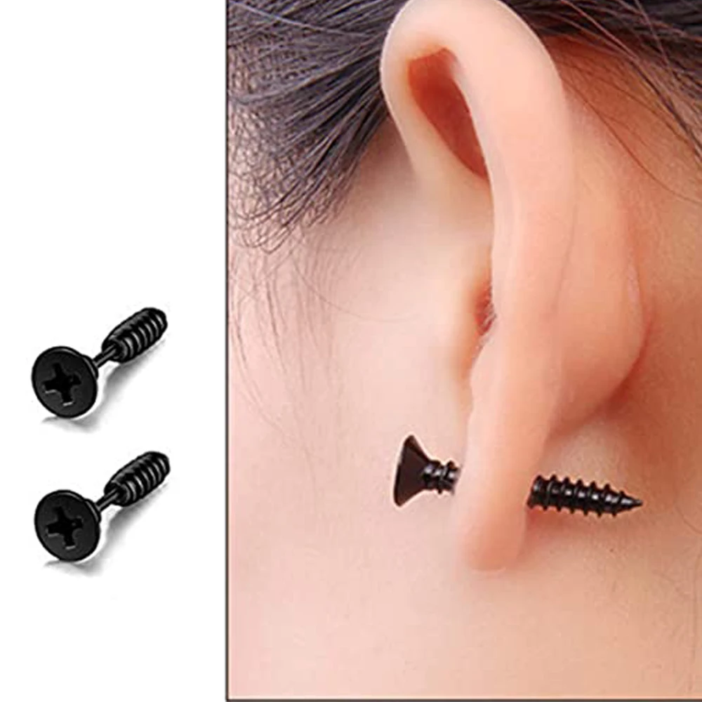 Набор серег-гвоздиков Для Пирсинга Ушей из нержавеющей стали 12 пар |