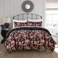 european and american flower printing quilt cover three piece set home textile bedding king size bed sheet pillowcase