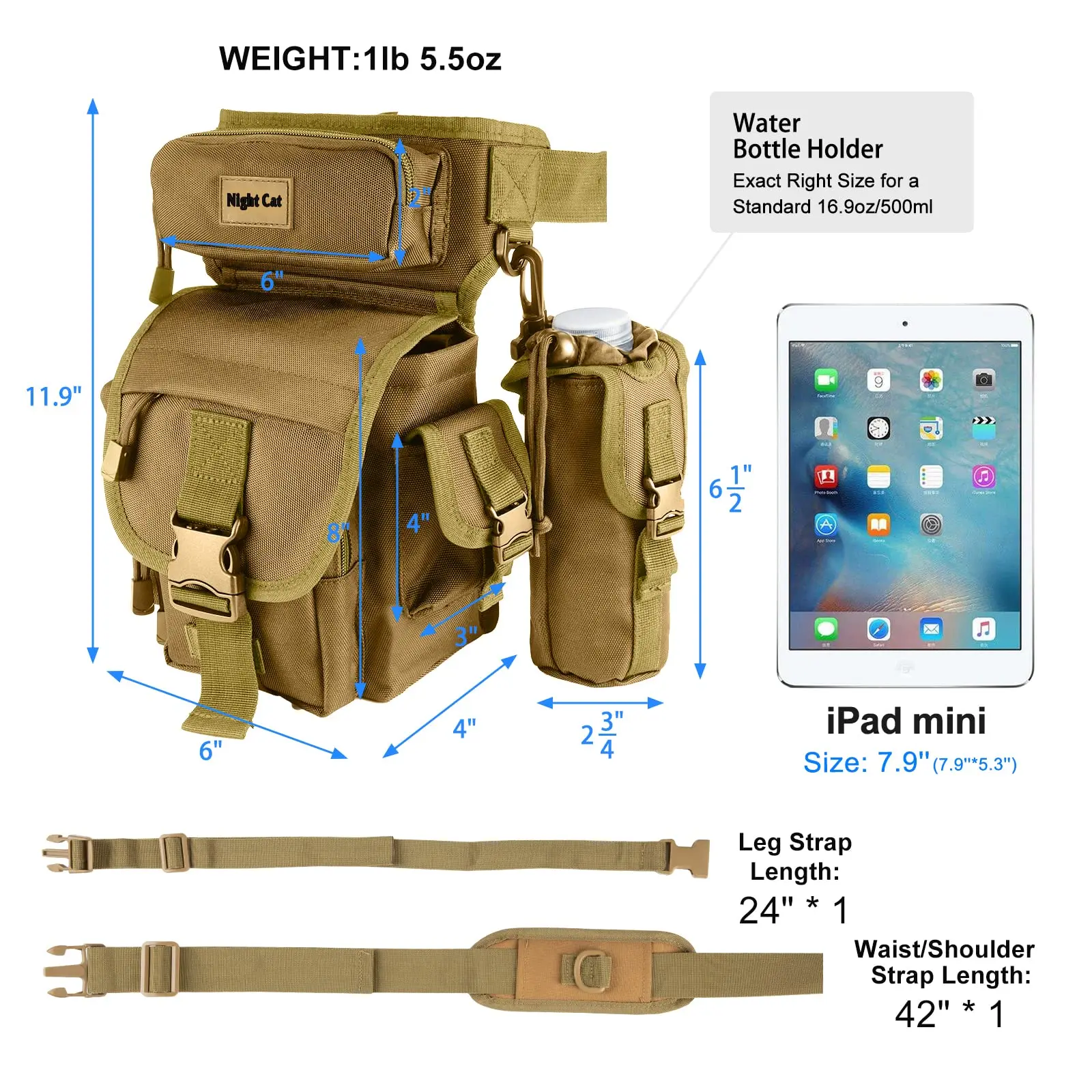 Leg Bag for Men Tactical Metal Detecting Thigh Pack Camouflage HuntingFishing Waist Belt Hip Bag with Water Bottle Pouch