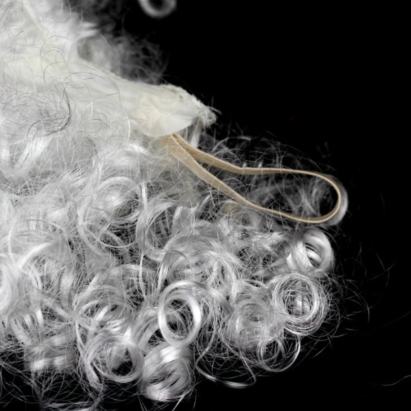 95AB 3 шт. Набор парика и бороды Санты комплект костюмов с бровями вьющиеся парики