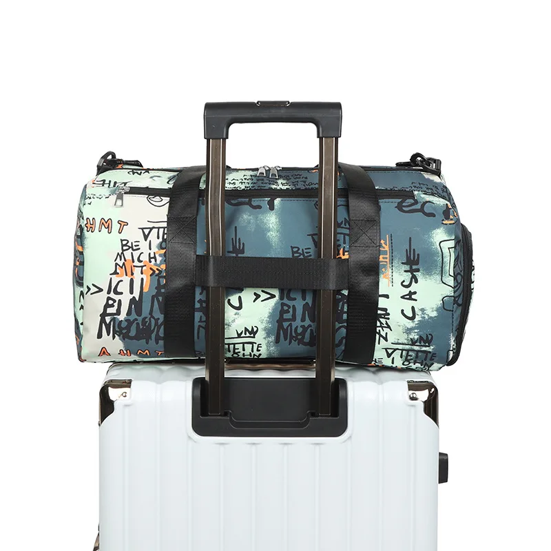 2022 New Graffiti Sports Fitness Bag Travel Bag Luggage Handbag Women Shoulder Bag Large Capacity Outdoor Waterproof Nylon Bags