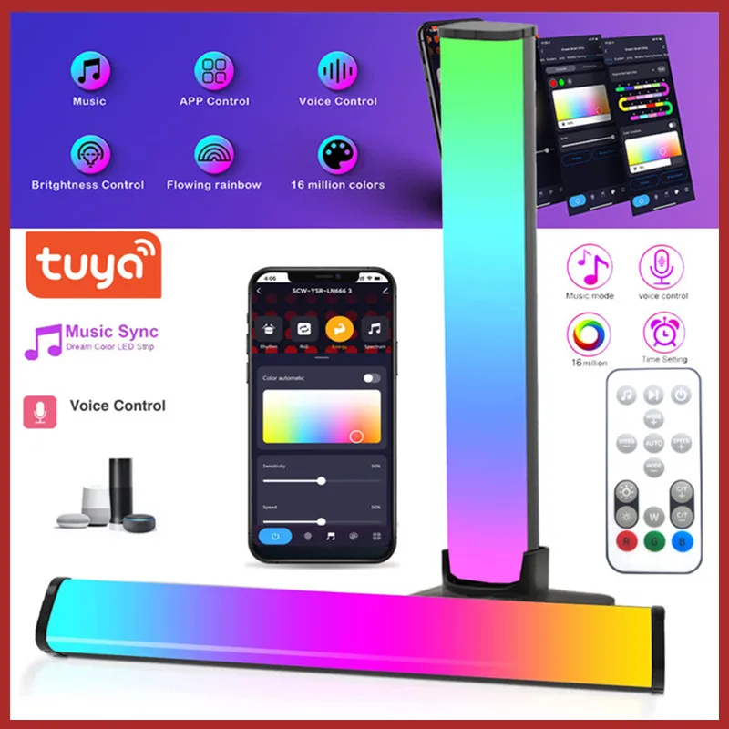 

Новинка, RGB-управление музыкой, светодиодное освещение, управление через приложение, пикап, Голосовая активация, ритм, освещение s, цветной о...