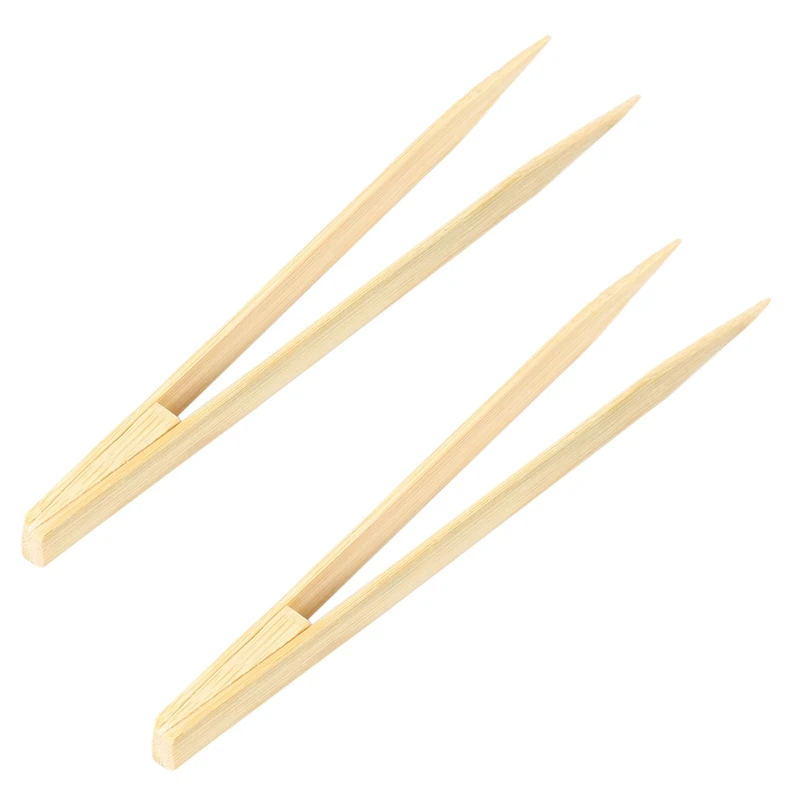 

2X Pointy Tip Bamboo Straight Tweezer Tea Tong Handy Tool