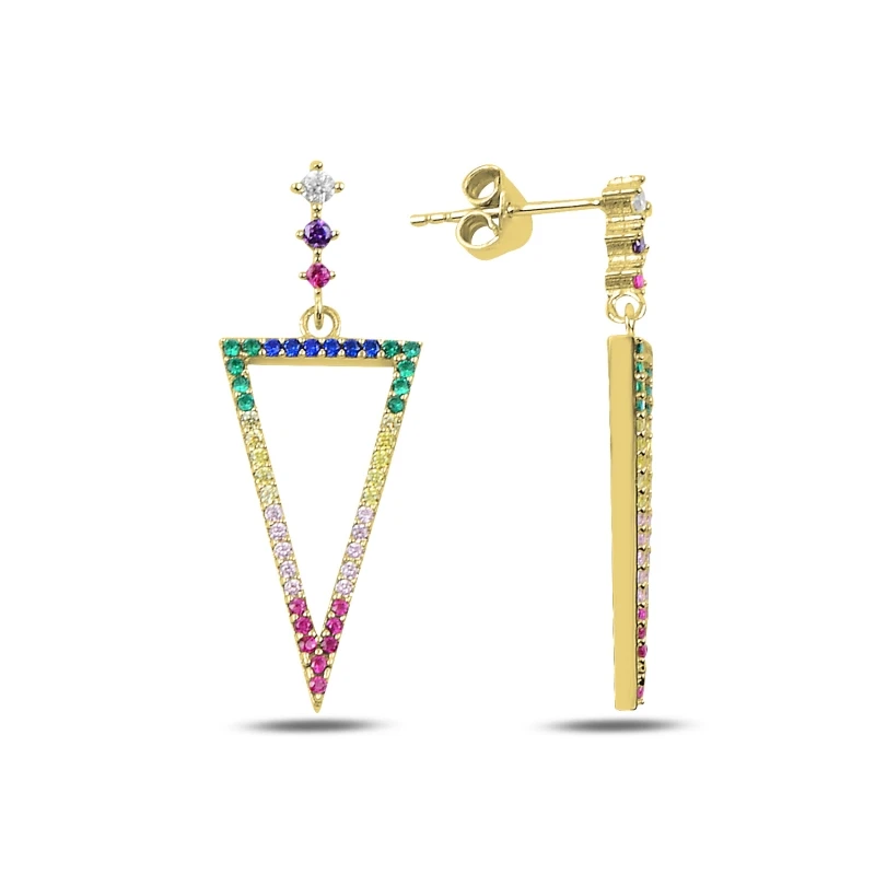 

Silver 925 Sterling Mixed Color Zircon Stone Earrings