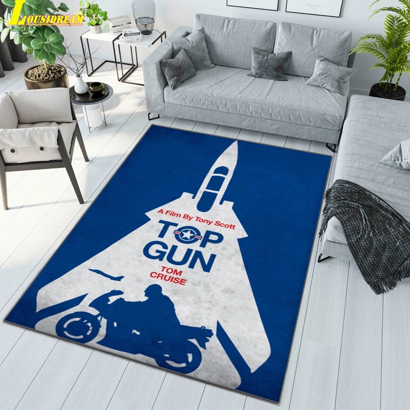 

Rug Maverick TOP GUN F14 Fighter Pilot Movie Poster Printed Carpet Living Room Floor Mat Bedroom Tapis Wohnzimmer-Sofateppich