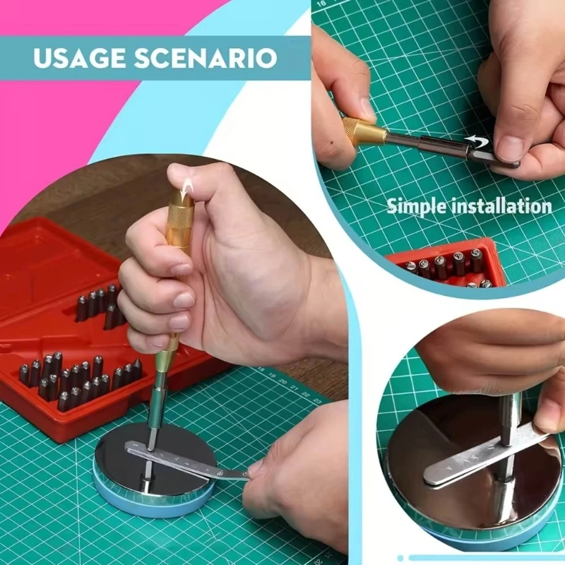 Набор штампов для штамповки цифр и букв 38 шт. инструмент тиснения кожи 3 мм B03D