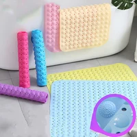 Extra Long Anti Slip Bath Tub Mat Bathroom Shower Mat Transparent Antibacterial Machine Washable for Bathroom Kid Toddler Senior