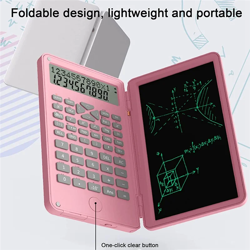

Научные калькуляторы, 12-значный ЖК-дисплей со стираемым планшетом для письма, складной для дома, школы, встречи и учебы