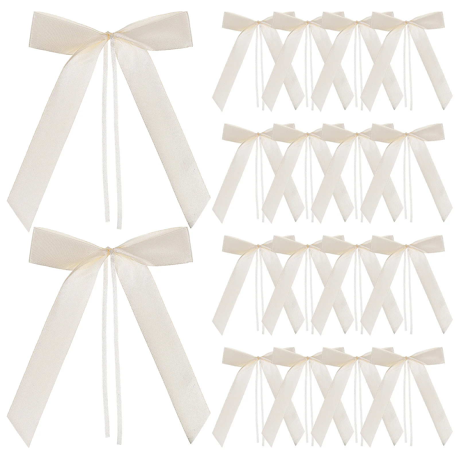 

60 Pcs Wedding Supplies Decor DIY Craft Bow Car Mirror Decor Car Tie Large Polyester Decorations Ornaments Bride