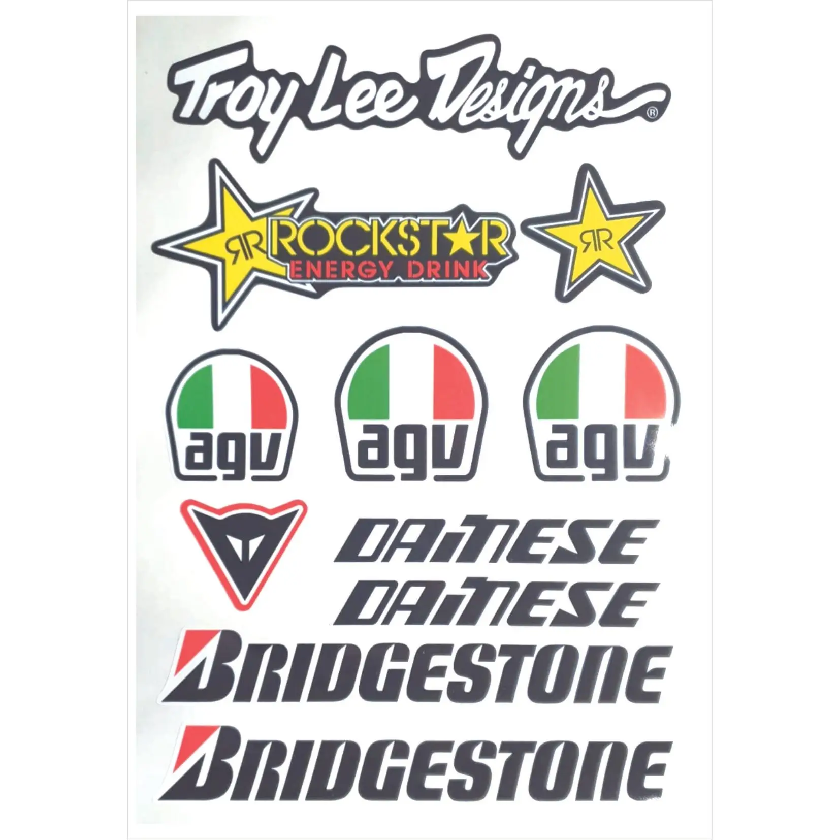 

AGV, Dainese, Bridgestone, pack kit with 11 stickers