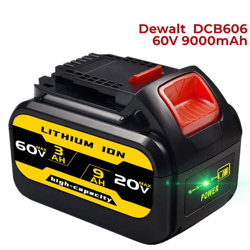 

Аккумулятор DCB606, 9000 мАч, 20 в/60 в/120 В, замена для Dewalt DCB609G DCB612, работает со всеми беспроводными электроинструментами 20 в/60 в/120 в