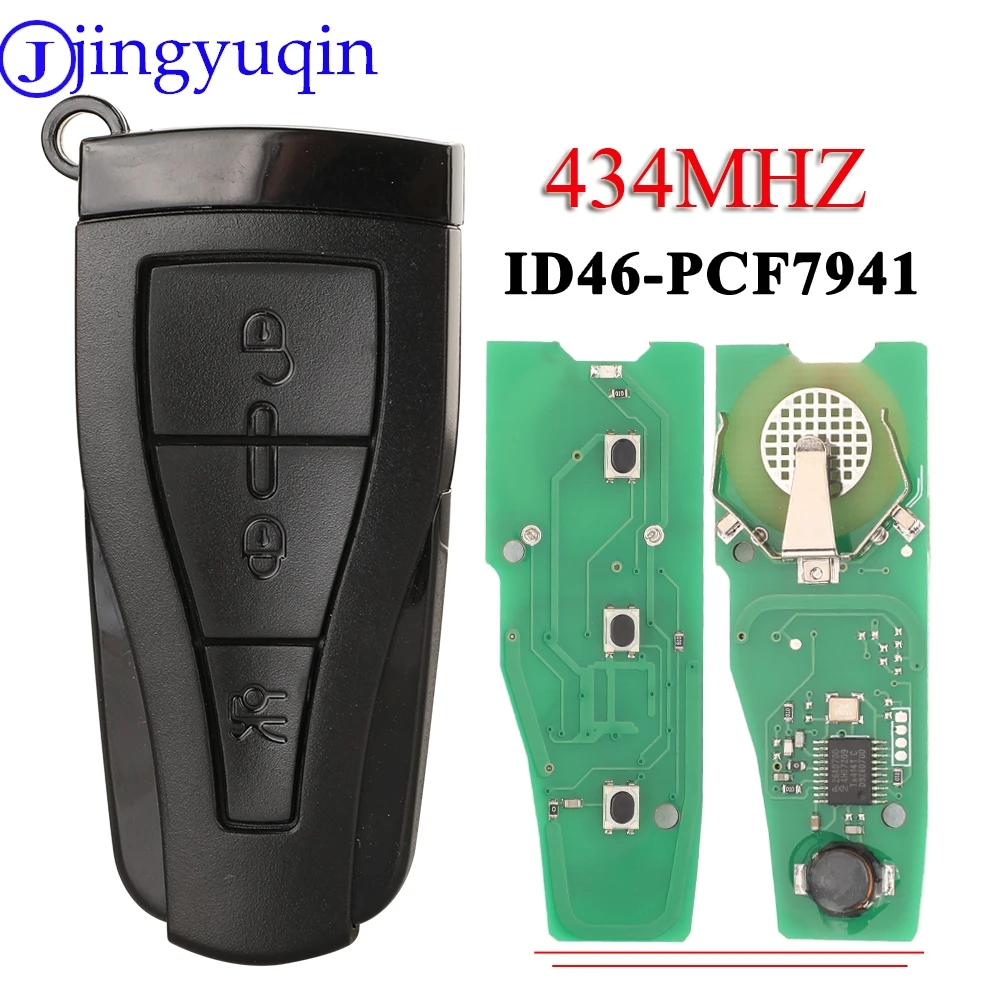 Jingyuqin 3 кнопочный умный телефон 434 МГц ID46 PCF7941 чип для MG MG550 6 БЕСКЛЮЧЕВОЙ Go-контроль