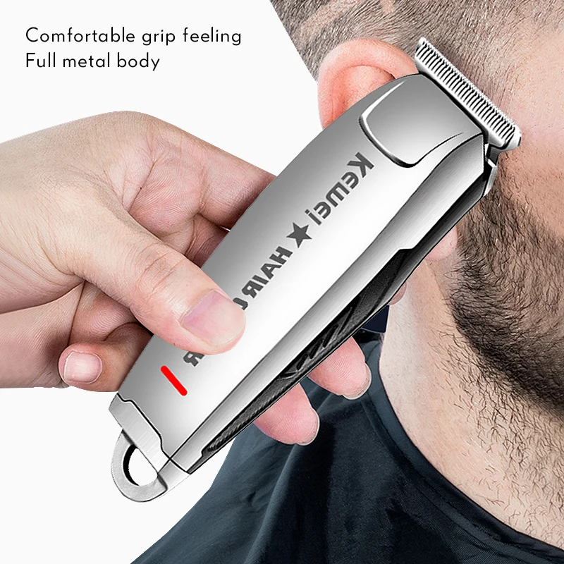 

Электрическая машинка для стрижки волос kemei для мужчин, профессиональный триммер для бороды с умытой головкой, беспроводной триммер для взр...