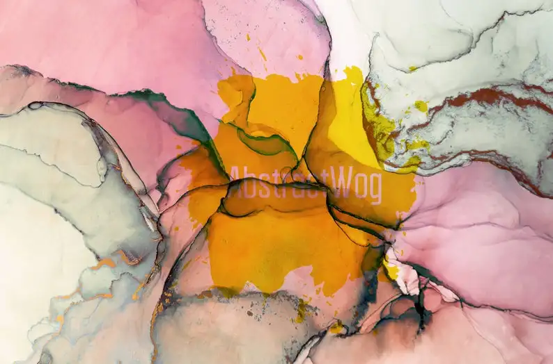 Современный абстрактный Настенный декор Swirl Мраморная чернильная живопись на