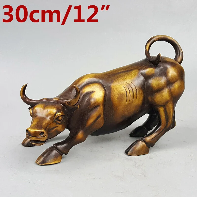 Сборная антикварная большая настенная Бронзовая статуя крупного рогатого скота