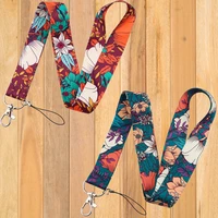 a0046 flower lanyard for keys keychain badge holder id card pass hang rope mobile phone charm accessories gifts for original