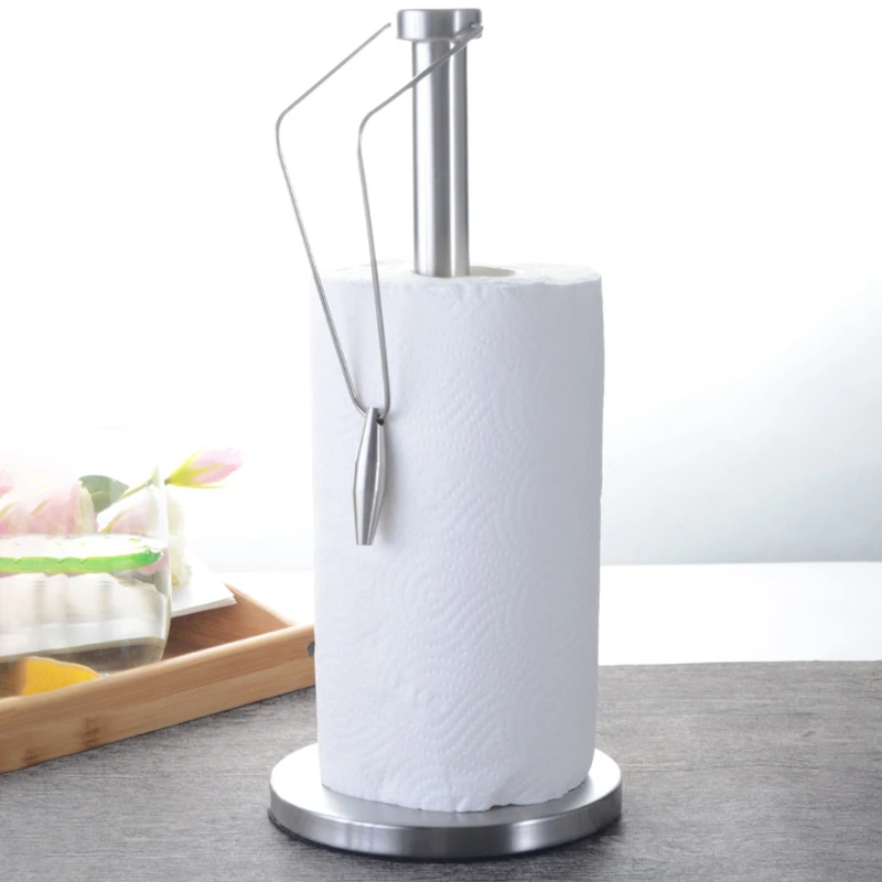 

Kitchen Paper Towel Holder Counter Top Paper Roll Stand Holders Stainless Steel Tissue Napkins Rack Bathroom Hardware Home