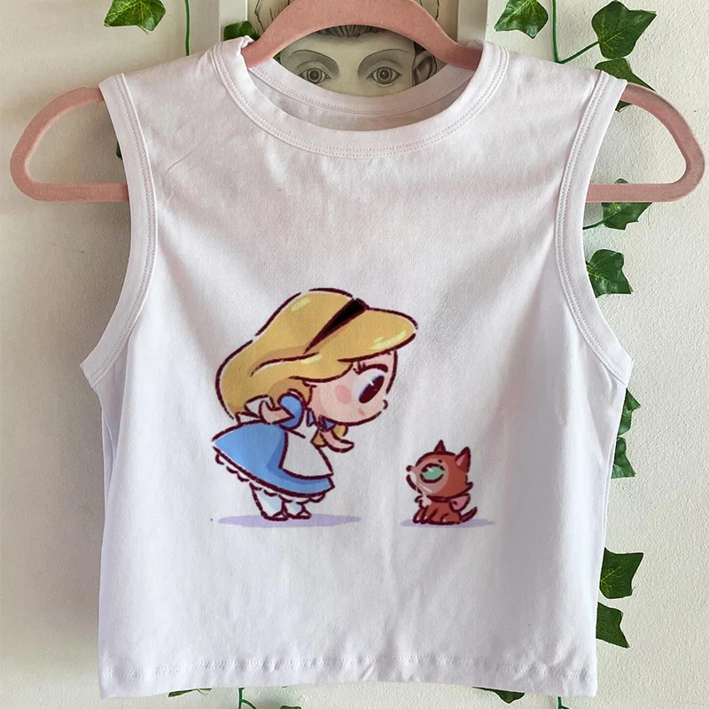 Новый жилет Kawayi укороченный топ Y2k рубашка на бретелях женская милая футболка