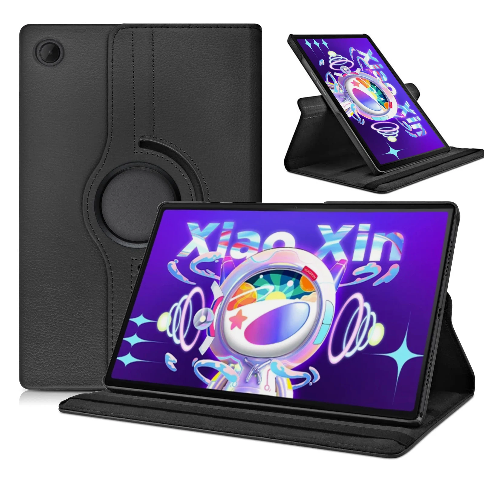 Фото Чехол для Lenovo Xiaoxin Pad 2022 10,6 дюйма, чехол из искусственной кожи с функцией сна и пробуждения, вращающийся на 360 градусов чехол-подставка Xiaoxin Pad TB128FU №1